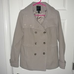 Double breasted tan coat